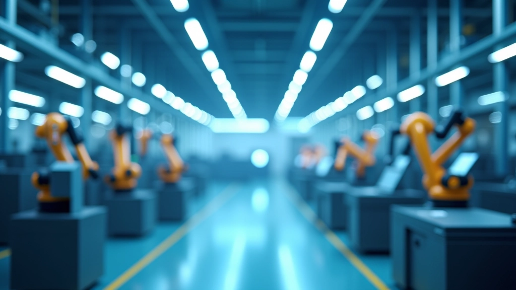 Impianto di produzione automatizzato con robot industriali e sistemi di controllo intelligente, visione dall'interno di una fabbrica lombarda moderna