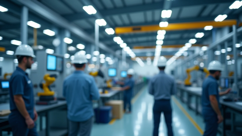 Impianto di produzione moderno con tecnologie avanzate e sistemi di automazione intelligente