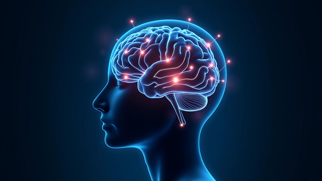Illustrazione del cervello umano con neuroni collegati e impulsi elettrici, visualizzazione scientifica della struttura neurale
